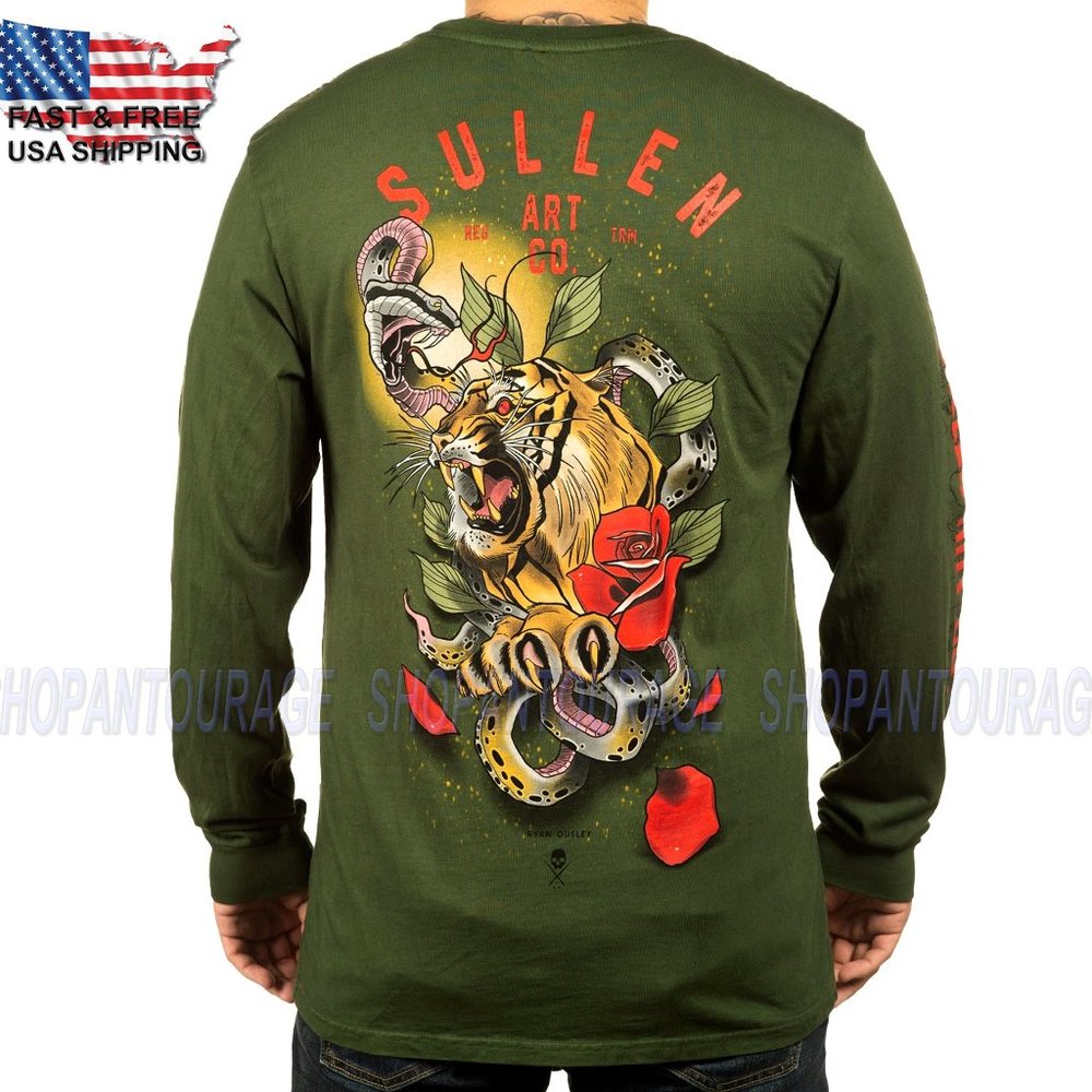 Sullen Olive Green Long Sleeve Graphic Tee - Sullen Art Co.